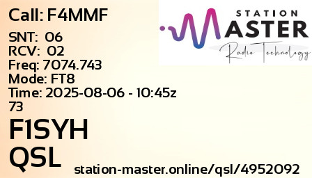 QSL Card for F1SYH QSO with F4MMF