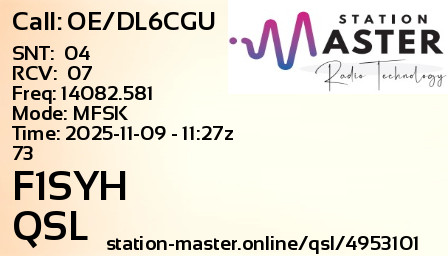 QSL Card for F1SYH QSO with OE/DL6CGU