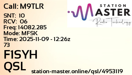 QSL Card for F1SYH QSO with M9TLR