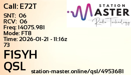 QSL Card for F1SYH QSO with E72T
