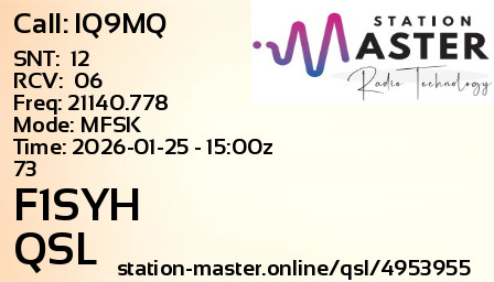 QSL Card for F1SYH QSO with IQ9MQ