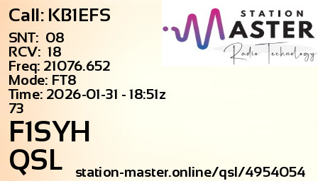QSL Card for F1SYH QSO with KB1EFS