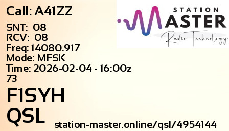QSL Card for F1SYH QSO with A41ZZ