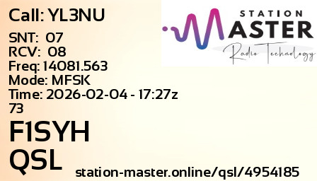 QSL Card for F1SYH QSO with YL3NU