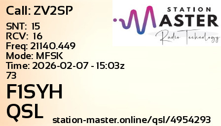 QSL Card for F1SYH QSO with ZV2SP