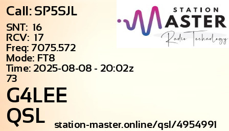 QSL Card for G4LEE QSO with SP5SJL