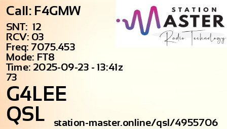 QSL Card for G4LEE QSO with F4GMW