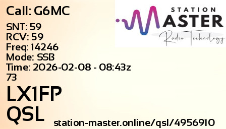 QSL Card for LX1FP QSO with G6MC