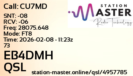 QSL Card for EB4DMH QSO with CU7MD