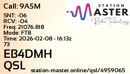 QSL Card for EB4DMH QSO with 9A5M