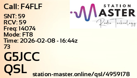 QSL Card for G5JCC QSO with F4FLF