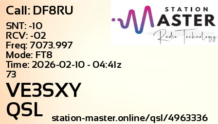 QSL Card for VE3SXY QSO with DF8RU