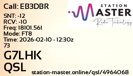 QSL Card for G7LHK QSO with EB3DBR