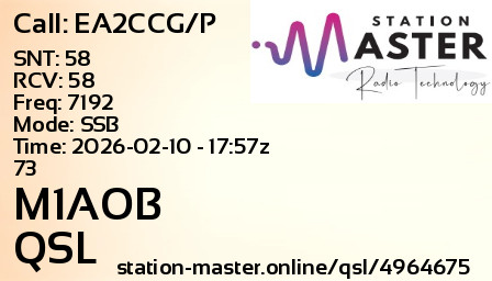QSL Card for M1AOB QSO with EA2CCG/P
