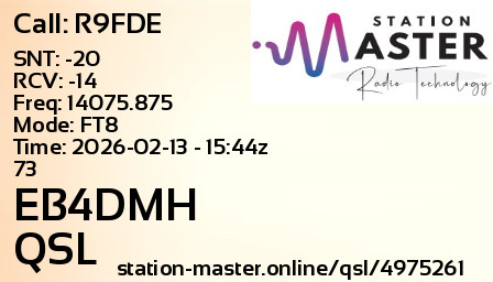 QSL Card for EB4DMH QSO with R9FDE