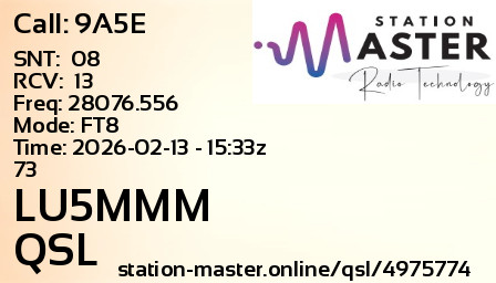 QSL Card for LU5MMM QSO with 9A5E