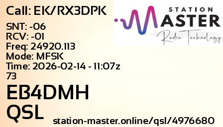 QSL Card for EB4DMH QSO with EK/RX3DPK