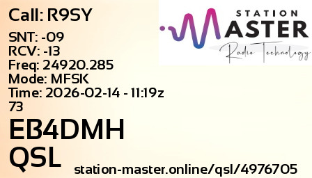 QSL Card for EB4DMH QSO with R9SY