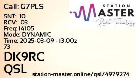 QSL Card for DK9RC QSO with G7PLS