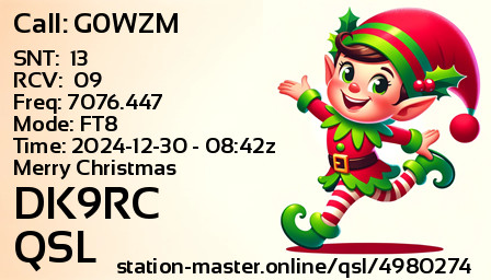 QSL Card for DK9RC QSO with G0WZM