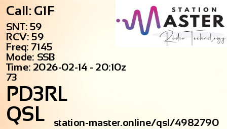 QSL Card for PD3RL QSO with G1F