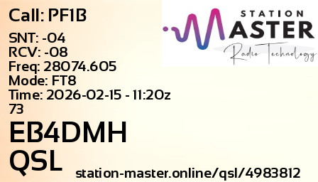 QSL Card for EB4DMH QSO with PF1B