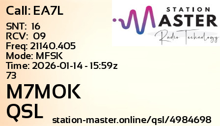 QSL Card for M7MOK QSO with EA7L