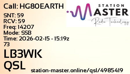 QSL Card for LB3WK QSO with HG80EARTH