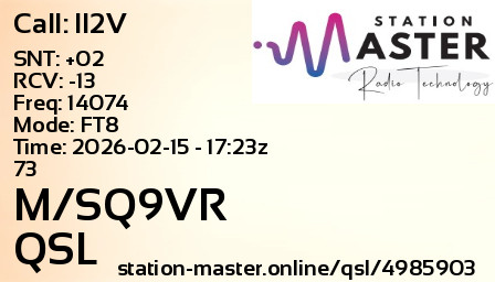 QSL Card for M/SQ9VR QSO with II2V