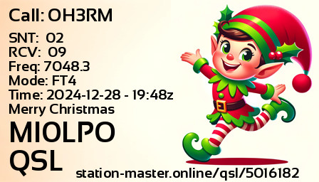 QSL Card for MI0LPO QSO with OH3RM