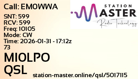 QSL Card for MI0LPO QSO with EM0WWA