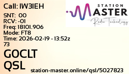 QSL Card for G0CLT QSO with IW3IEH