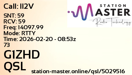 QSL Card for G1ZHD QSO with II2V