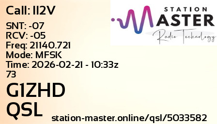 QSL Card for G1ZHD QSO with II2V
