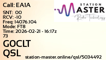 QSL Card for G0CLT QSO with EA1A