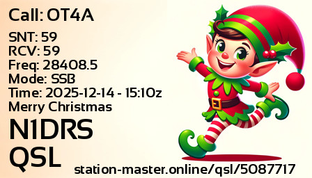 QSL Card for N1DRS QSO with OT4A