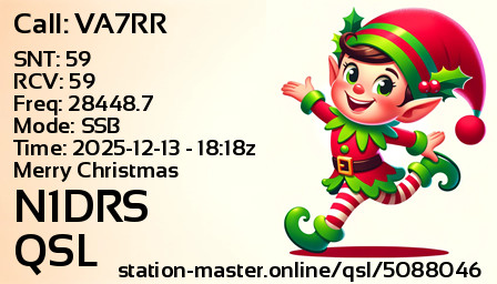 QSL Card for N1DRS QSO with VA7RR