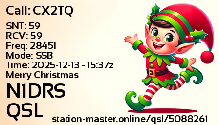 QSL Card for N1DRS QSO with CX2TQ