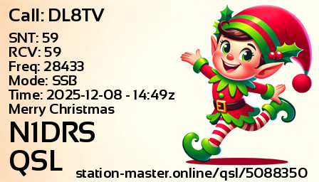 QSL Card for N1DRS QSO with DL8TV
