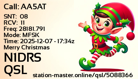 QSL Card for N1DRS QSO with AA5AT