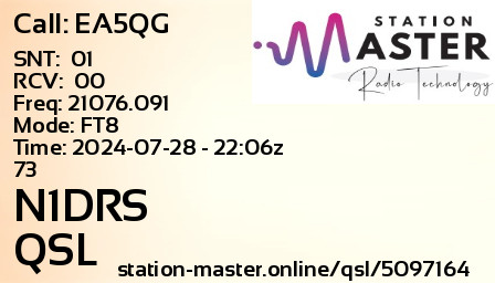 QSL Card for N1DRS QSO with EA5QG