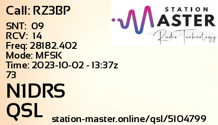 QSL Card for N1DRS QSO with RZ3BP