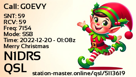 QSL Card for N1DRS QSO with G0EVY