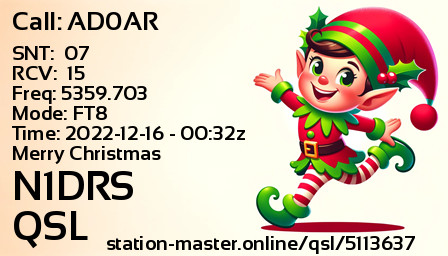 QSL Card for N1DRS QSO with AD0AR