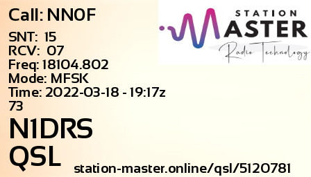 QSL Card for N1DRS QSO with NN0F