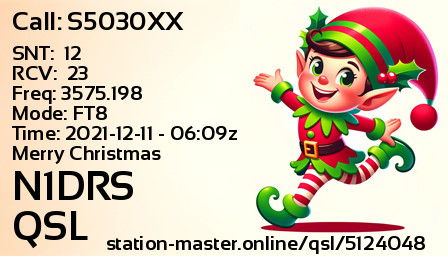QSL Card for N1DRS QSO with S5030XX