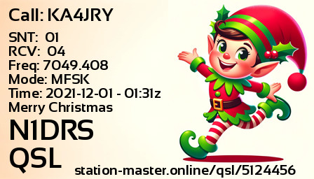 QSL Card for N1DRS QSO with KA4JRY
