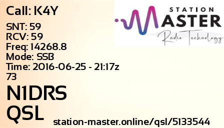 QSL Card for N1DRS QSO with K4Y