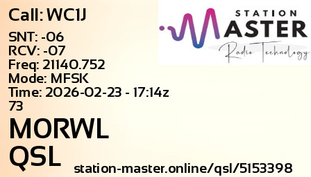 QSL Card for M0RWL QSO with WC1J