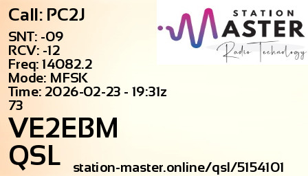 QSL Card for VE2EBM QSO with PC2J